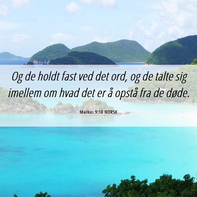 Picture 06 - Markus 9:10 NORSK - Og de holdt fast ved det ord, og de talte sig - Bible Verse Picture