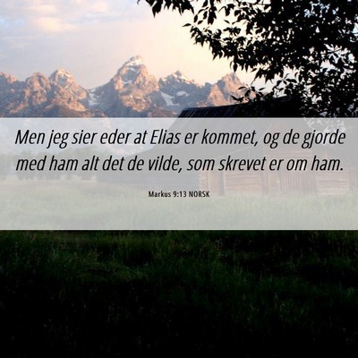 Picture 06 - Markus 9:13 NORSK - Men jeg sier eder at Elias er kommet, og de - Bible Verse Picture