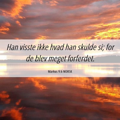 Picture 06 - Markus 9:6 NORSK - Han visste ikke hvad han skulde si; for de blev - Bible Verse Picture