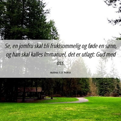 Picture 06 - Matteus 1:23 NORSK - Se, en jomfru skal bli fruktsommelig og føde en - Bible Verse Picture
