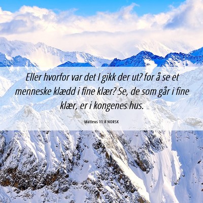Picture 06 - Matteus 11:8 NORSK - Eller hvorfor var det I gikk der ut? for å se et - Bible Verse Picture
