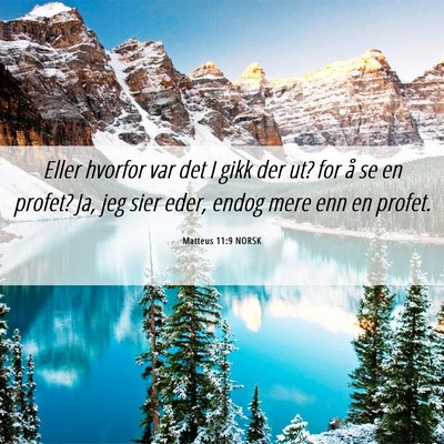 Picture 06 - Matteus 11:9 NORSK - Eller hvorfor var det I gikk der ut? for å se en - Bible Verse Picture