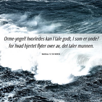 Picture 06 - Matteus 12:34 NORSK - Orme-yngel! hvorledes kan I tale godt, I som er - Bible Verse Picture