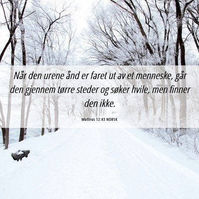 Picture 06 - Matteus 12:43 NORSK - Når den urene ånd er faret ut av et menneske, - Bible Verse Picture