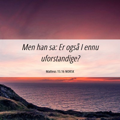 Picture 06 - Matteus 15:16 NORSK - Men han sa: Er også I ennu - Bible Verse Picture