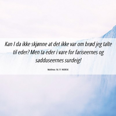 Picture 06 - Matteus 16:11 NORSK - Kan I da ikke skjønne at det ikke var om brød - Bible Verse Picture