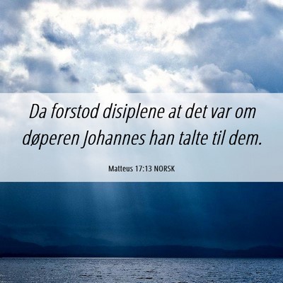 Picture 06 - Matteus 17:13 NORSK - Da forstod disiplene at det var om døperen - Bible Verse Picture