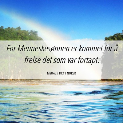 Picture 06 - Matteus 18:11 NORSK - For Menneskesønnen er kommet for å frelse det - Bible Verse Picture