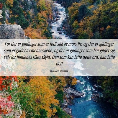 Picture 06 - Matteus 19:12 NORSK - For der er gildinger som er født slik av mors - Bible Verse Picture