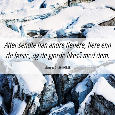 Picture 06 - Matteus 21:36 NORSK - Atter sendte han andre tjenere, flere enn de - Bible Verse Picture