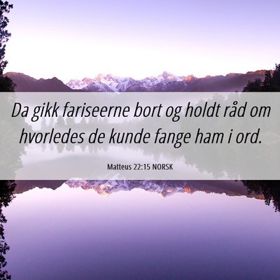 Picture 06 - Matteus 22:15 NORSK - Da gikk fariseerne bort og holdt råd om - Bible Verse Picture