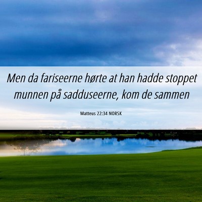 Picture 06 - Matteus 22:34 NORSK - Men da fariseerne hørte at han hadde stoppet - Bible Verse Picture