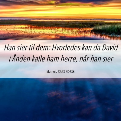Picture 06 - Matteus 22:43 NORSK - Han sier til dem: Hvorledes kan da David i Ånden - Bible Verse Picture