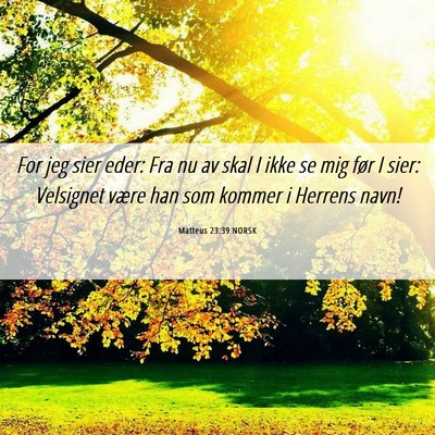 Picture 06 - Matteus 23:39 NORSK - For jeg sier eder: Fra nu av skal I ikke se mig - Bible Verse Picture