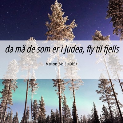 Picture 06 - Matteus 24:16 NORSK - da må de som er i Judea, fly til - Bible Verse Picture