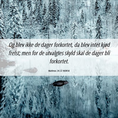 Picture 06 - Matteus 24:22 NORSK - Og blev ikke de dager forkortet, da blev intet - Bible Verse Picture
