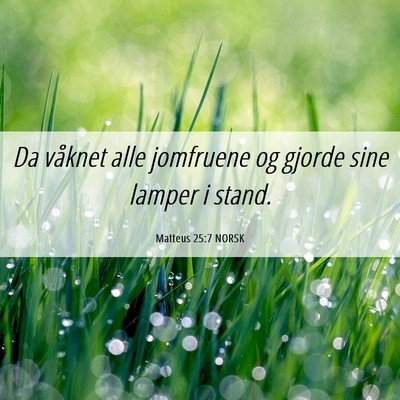 Picture 06 - Matteus 25:7 NORSK - Da våknet alle jomfruene og gjorde sine lamper i - Bible Verse Picture
