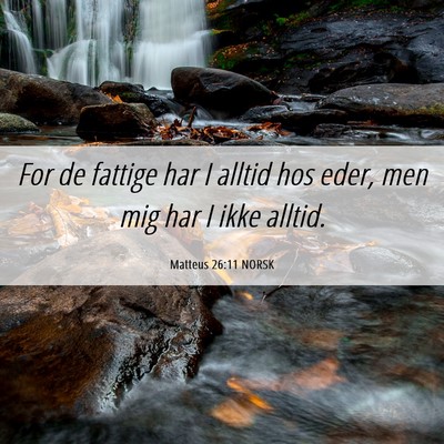 Picture 06 - Matteus 26:11 NORSK - For de fattige har I alltid hos eder, men mig har - Bible Verse Picture