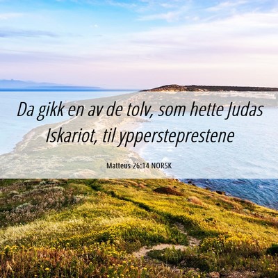 Picture 06 - Matteus 26:14 NORSK - Da gikk en av de tolv, som hette Judas Iskariot, - Bible Verse Picture