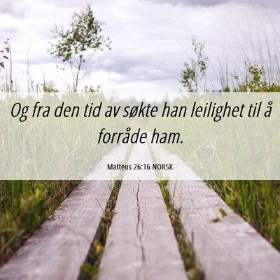 Picture 06 - Matteus 26:16 NORSK - Og fra den tid av søkte han leilighet til å - Bible Verse Picture