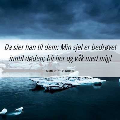 Picture 06 - Matteus 26:38 NORSK - Da sier han til dem: Min sjel er bedrøvet inntil - Bible Verse Picture