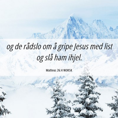 Picture 06 - Matteus 26:4 NORSK - og de rådslo om å gripe Jesus med list og slå - Bible Verse Picture