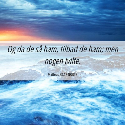 Picture 06 - Matteus 28:17 NORSK - Og da de så ham, tilbad de ham; men nogen - Bible Verse Picture