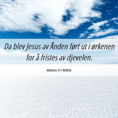Picture 06 - Matteus 4:1 NORSK - Da blev Jesus av Ånden ført ut i ørkenen for - Bible Verse Picture