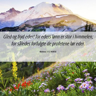 Picture 06 - Matteus 5:12 NORSK - Gled og fryd eder! for eders lønn er stor i - Bible Verse Picture