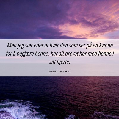Picture 06 - Matteus 5:28 NORSK - Men jeg sier eder at hver den som ser på en - Bible Verse Picture