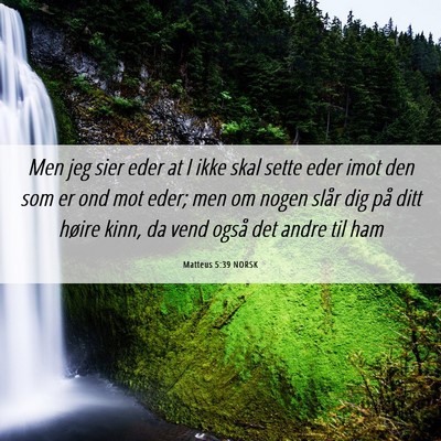 Picture 06 - Matteus 5:39 NORSK - Men jeg sier eder at I ikke skal sette eder imot - Bible Verse Picture