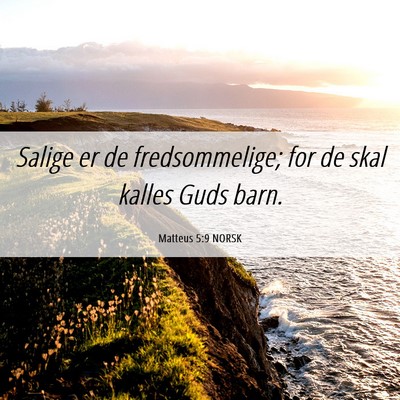 Picture 06 - Matteus 5:9 NORSK - Salige er de fredsommelige; for de skal kalles - Bible Verse Picture