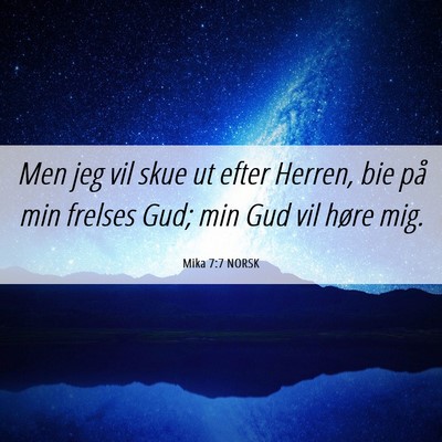 Picture 06 - Mika 7:7 NORSK - Men jeg vil skue ut efter Herren, bie på min - Bible Verse Picture