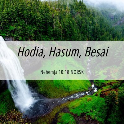 Picture 06 - Nehemja 10:18 NORSK - Hodia, Hasum, - Bible Verse Picture
