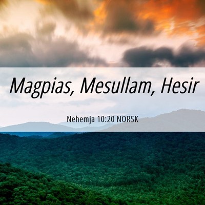 Picture 06 - Nehemja 10:20 NORSK - Magpias, Mesullam, - Bible Verse Picture