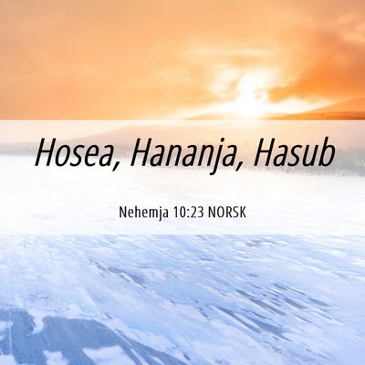 Picture 06 - Nehemja 10:23 NORSK - Hosea, Hananja, - Bible Verse Picture