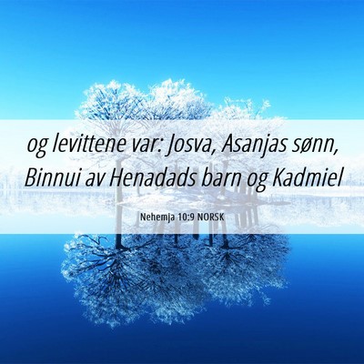 Picture 06 - Nehemja 10:9 NORSK - og levittene var: Josva, Asanjas sønn, Binnui av - Bible Verse Picture