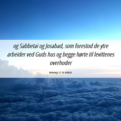 Picture 06 - Nehemja 11:16 NORSK - og Sabbetai og Josabad, som forestod de ytre - Bible Verse Picture