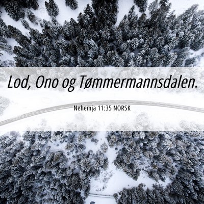 Picture 06 - Nehemja 11:35 NORSK - Lod, Ono og - Bible Verse Picture