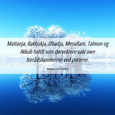 Picture 06 - Nehemja 12:25 NORSK - Mattanja, Bakbukja, Obadja, Mesullam, Talmon og - Bible Verse Picture