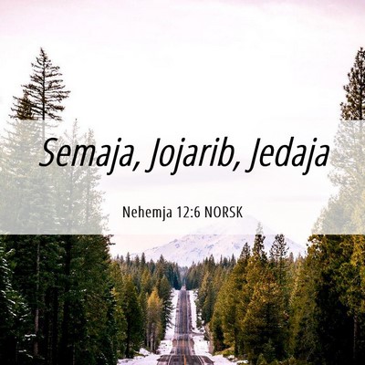 Picture 06 - Nehemja 12:6 NORSK - Semaja, Jojarib, - Bible Verse Picture