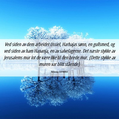 Picture 06 - Nehemja 3:8 NORSK - Ved siden av dem arbeidet Ussiel, Harhajas sønn, - Bible Verse Picture