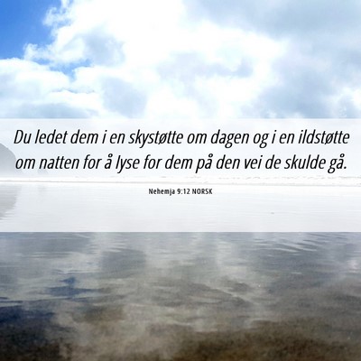 Picture 06 - Nehemja 9:12 NORSK - Du ledet dem i en skystøtte om dagen og i en - Bible Verse Picture