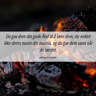 Picture 06 - Nehemja 9:20 NORSK - Du gav dem din gode Ånd til å lære dem; du - Bible Verse Picture