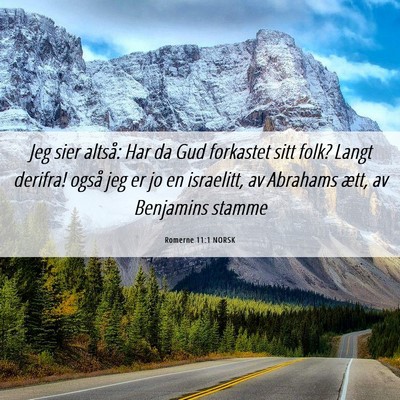 Picture 06 - Romerne 11:1 NORSK - Jeg sier altså: Har da Gud forkastet sitt folk? - Bible Verse Picture