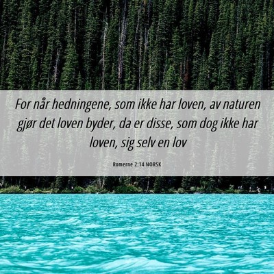 Picture 06 - Romerne 2:14 NORSK - For når hedningene, som ikke har loven, av - Bible Verse Picture