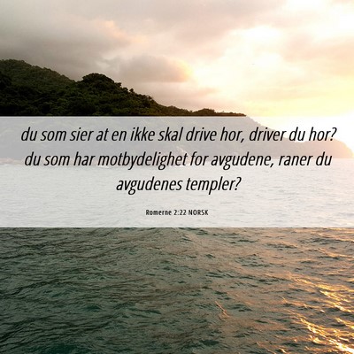 Picture 06 - Romerne 2:22 NORSK - du som sier at en ikke skal drive hor, driver du - Bible Verse Picture