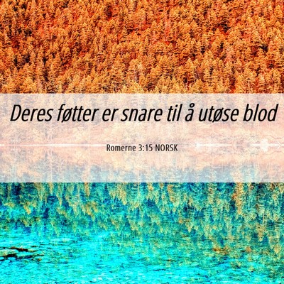 Picture 06 - Romerne 3:15 NORSK - Deres føtter er snare til å utøse - Bible Verse Picture
