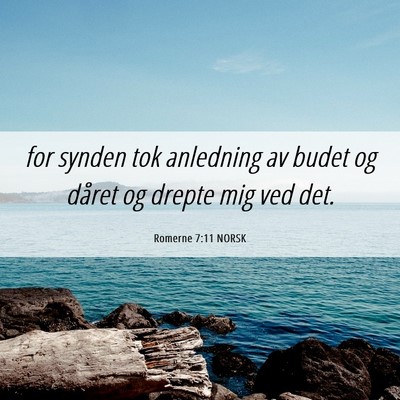 Picture 06 - Romerne 7:11 NORSK - for synden tok anledning av budet og dåret og - Bible Verse Picture