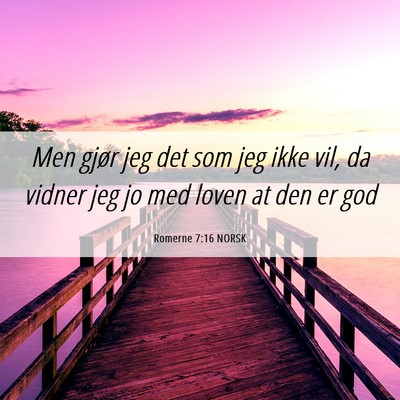 Picture 06 - Romerne 7:16 NORSK - Men gjør jeg det som jeg ikke vil, da vidner jeg - Bible Verse Picture